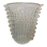 Contemporary handmade multicolors murano glass style vase