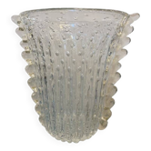 Contemporary handmade multicolors murano glass style vase
