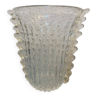 Contemporary handmade multicolors murano glass style vase