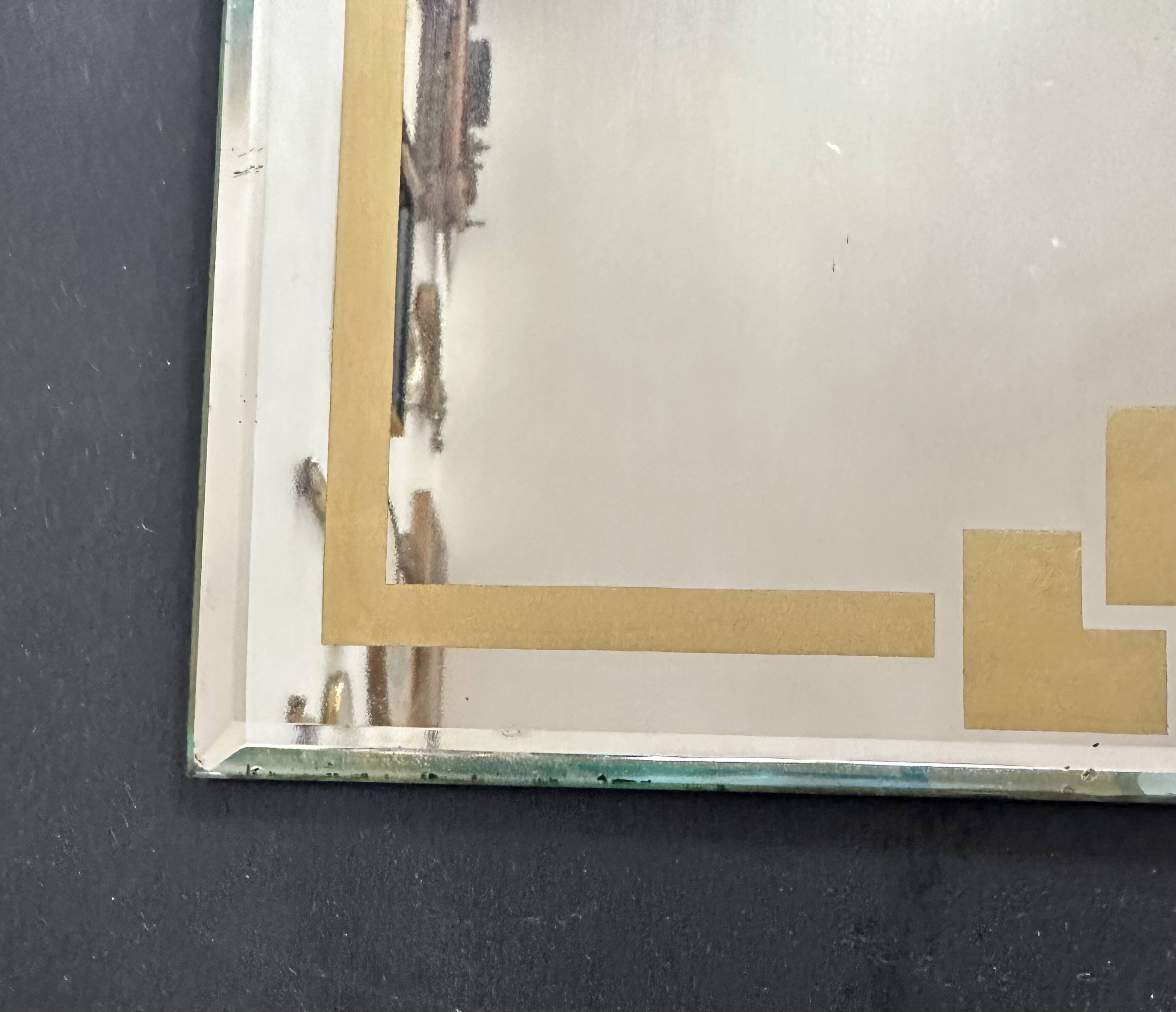 Hand-painted Art Deco beveled mirror - 1930