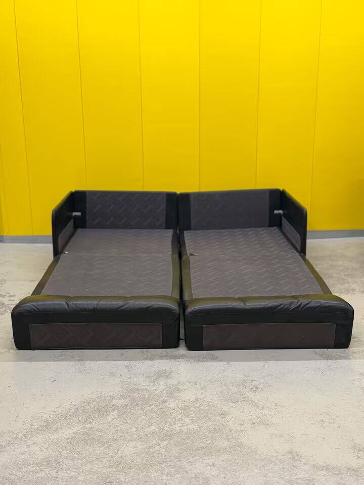 De Sede DS-76 Modular 2-Seater Sofa / Sofa Bed – Black Leather (1970s)