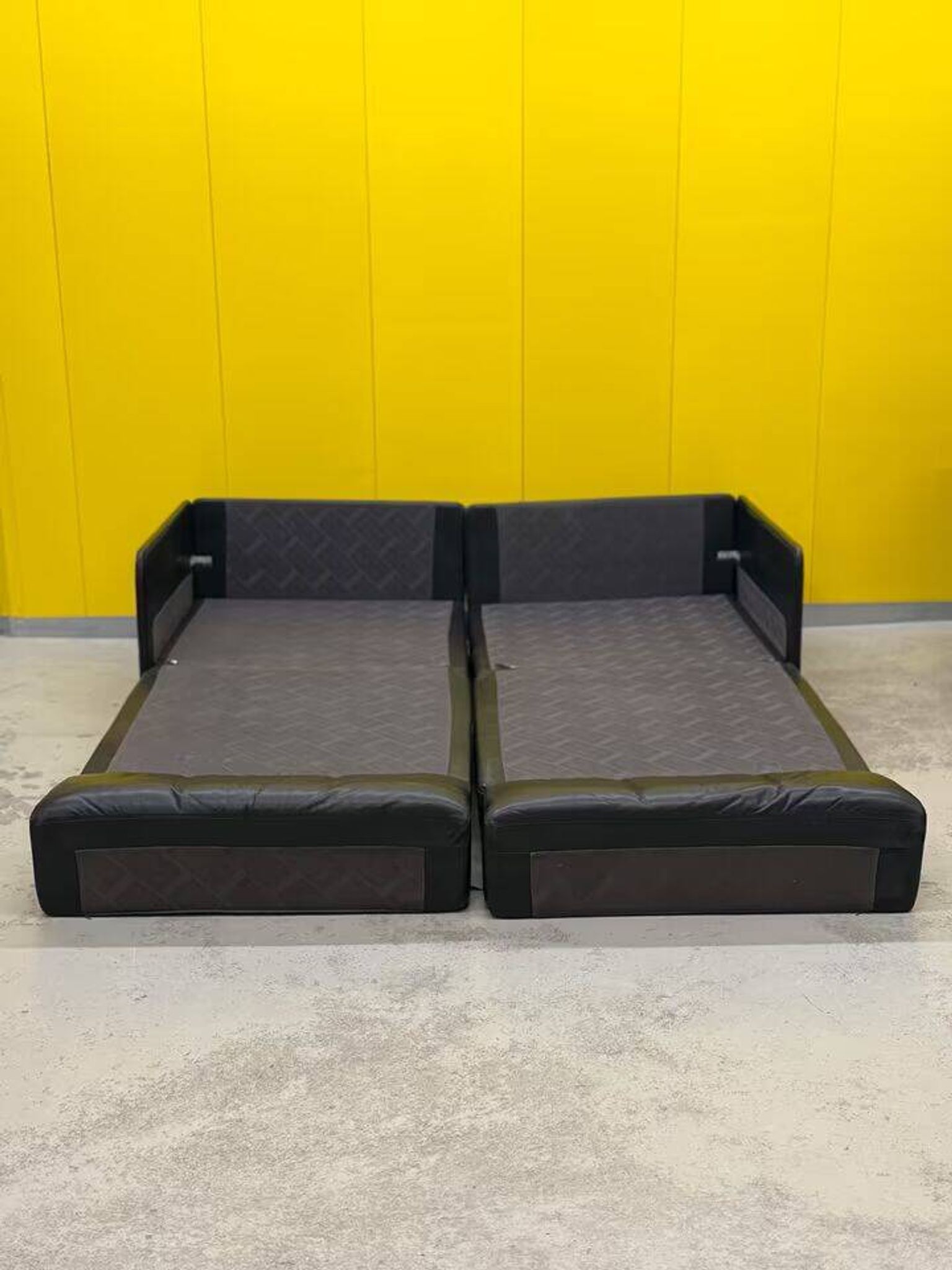 De Sede DS-76 Modular 2-Seater Sofa / Sofa Bed – Black Leather (1970s)