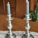 Pair of silver-plated candlesticks, silversmith Meurgey in Paris.