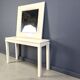 Vintage french console in lacquered wood with mirror, 1980s