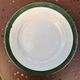 Plat rond faïence Digoin Sarreguemines Berry vert et frise dorée