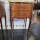 Pair of Louis XV style curved bedside tables in marquetry