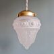 Art Deco pendant light in transparent satin glass, 1920s-30s