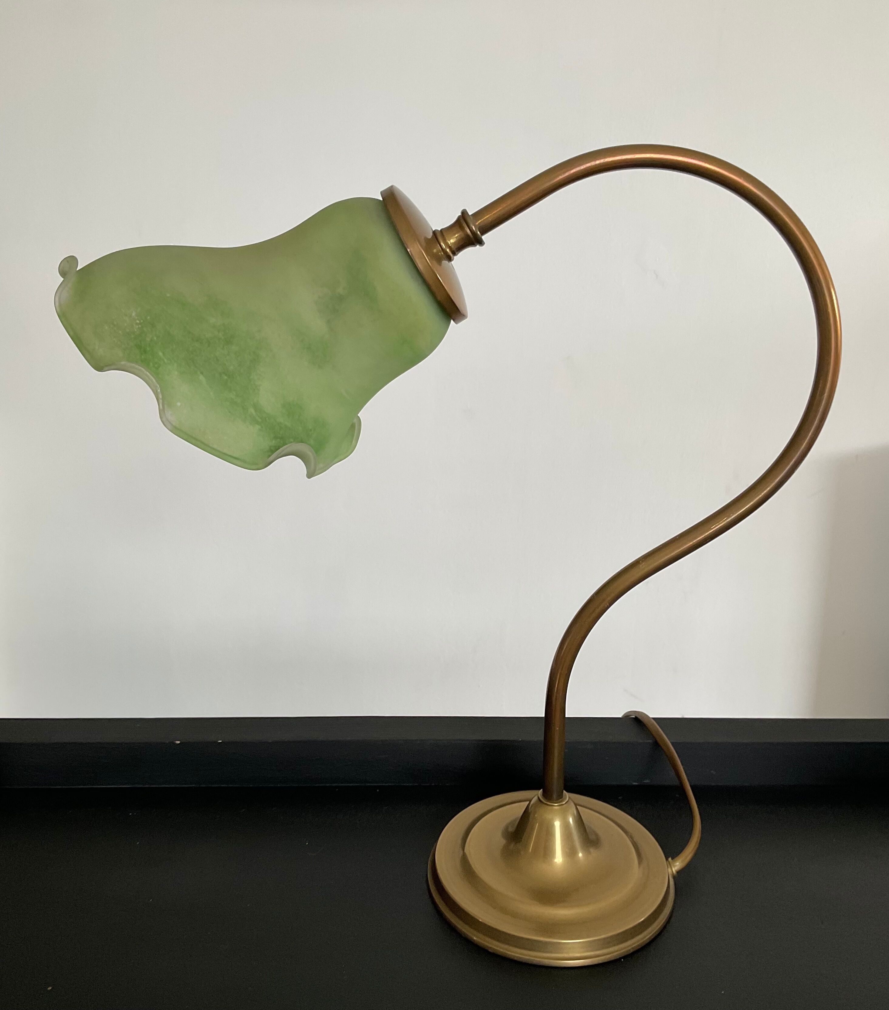 Vintage Kaelle lamp signed in brass and glass paste 70s