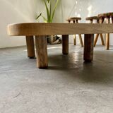 Table basse Roger Capron, modèle Herbiers en hêtre massif, format carré