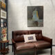 Scandinavian bench in chocolate leather