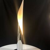 Vintage Floor Lamp • Flame • Stainless Steel • Space Age • 1970