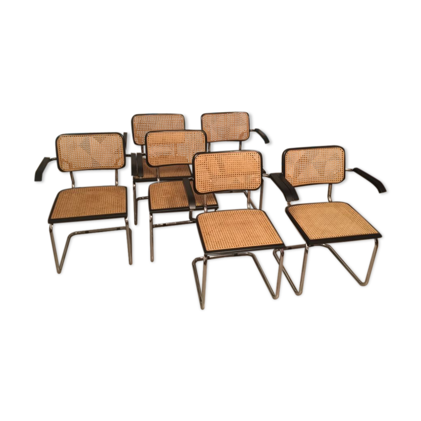 Set of 6 armchairs Marcel Breuer b64 vintage made in italy