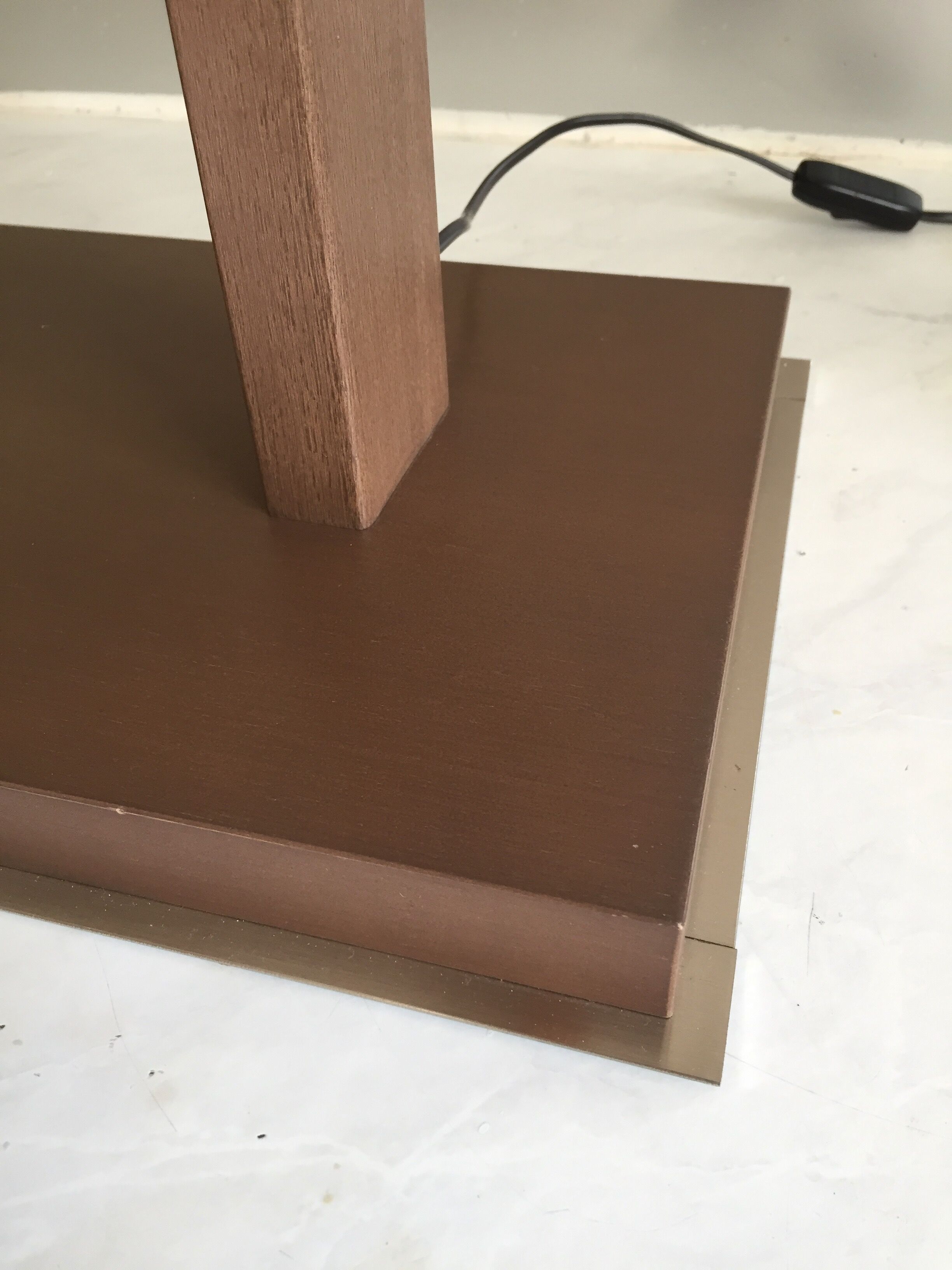 Table Lamp mod. Altéa/Exotic Wood&Brushed Alu/Design by Natuzzi Italy c1990