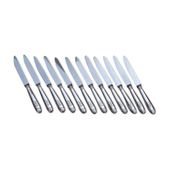 12 entremets Christofle  knives silver metal stainless steel blade model Vendome