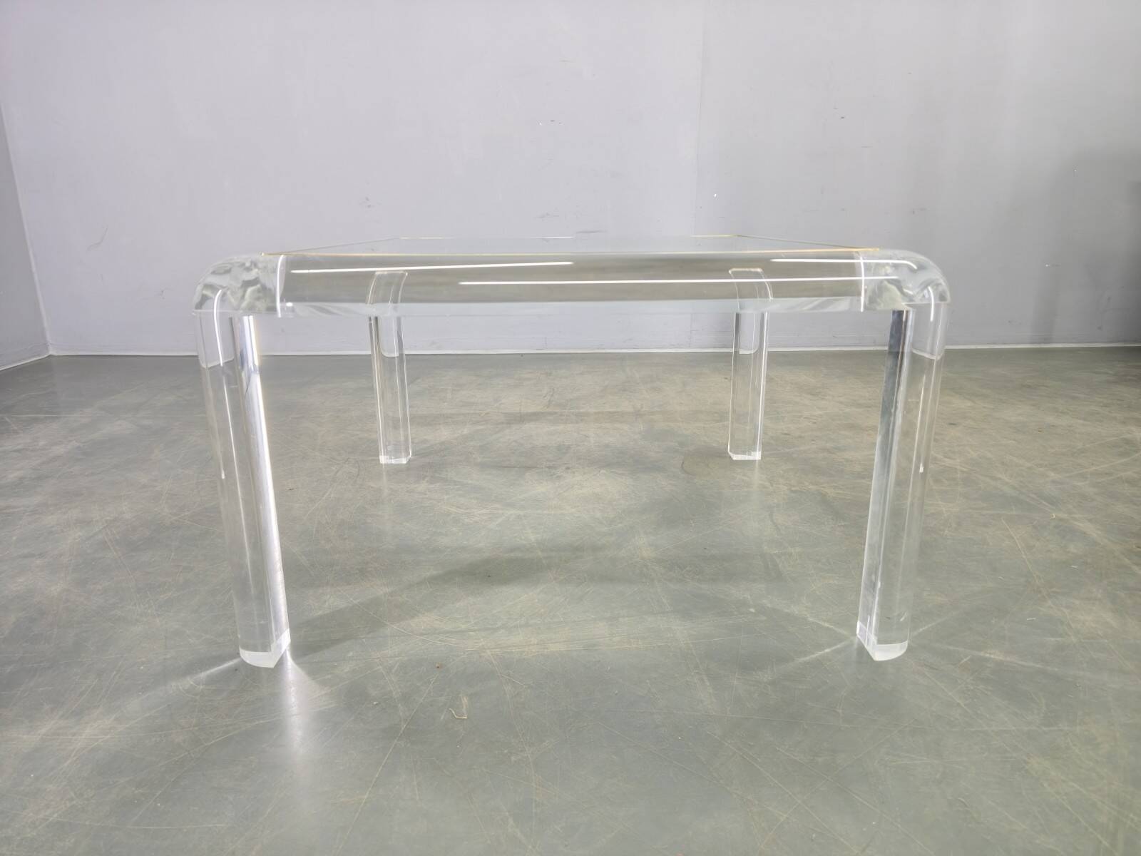 Italian Acrylic, Brass and Glass Coffee Table, 1980s