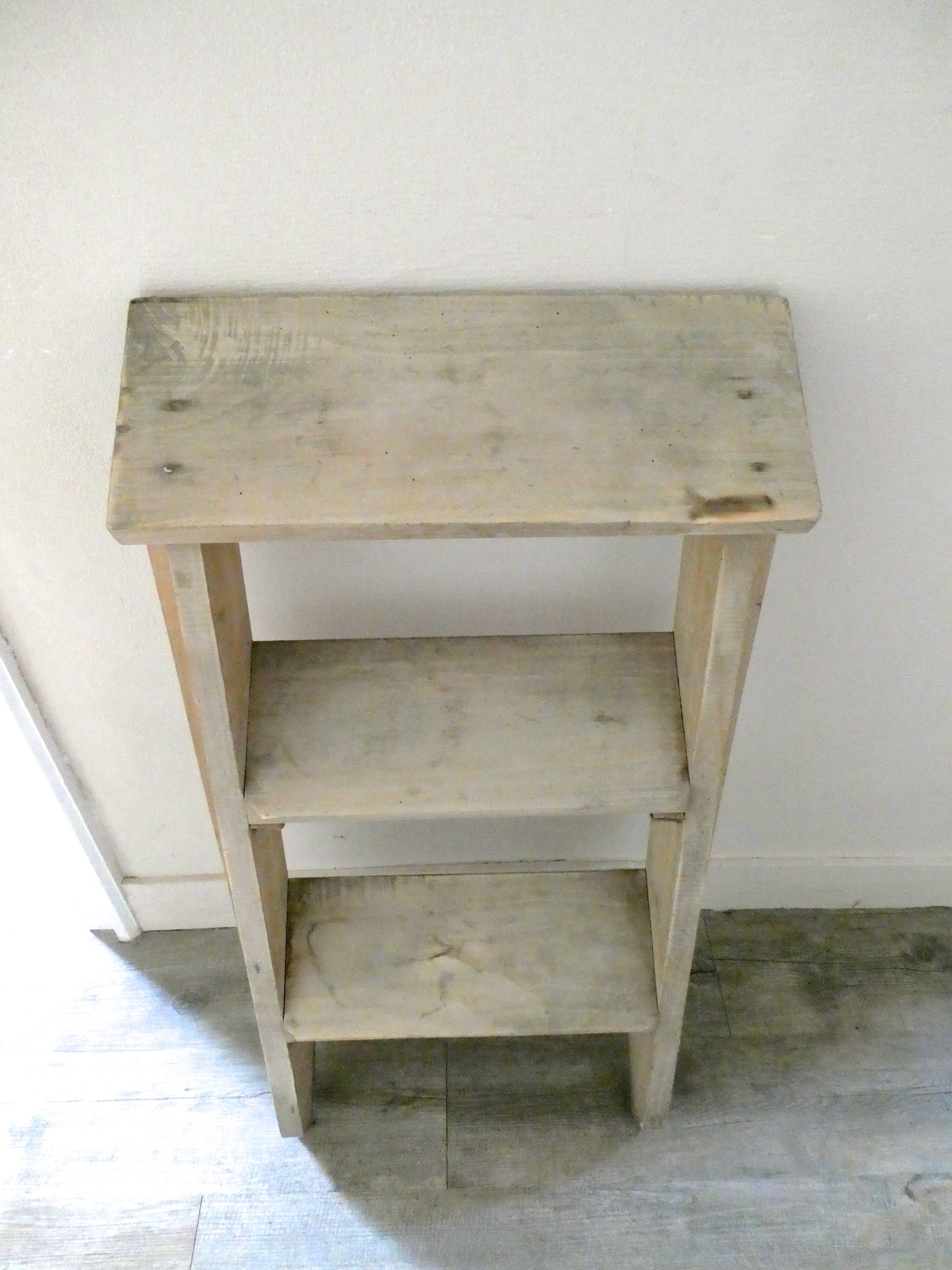 Stepladder 3 steps in solid wood