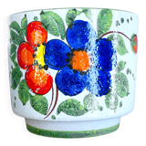 Ceramic flowerpot with floral decoration, 1950-60