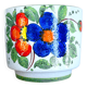 Ceramic flowerpot with floral decoration, 1950-60