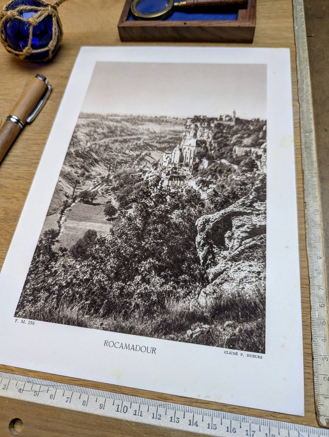 Rocamadour, Lot, photo print from 1942. By Pierre Dubure.