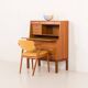 Danish mid century teak secretaire with brass inlays, 1960s