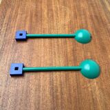 Postmodern Italian salad cutlery from the Euclid series by Michael Graves for Alessi, 1980s, set of 2.