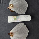 Pair of vintage shell wall lamp