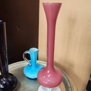 Lot de 3  vases soliflores en verre style mid century modern