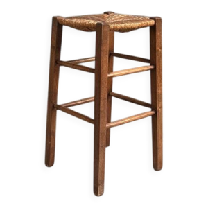 tabouret paillé vintage