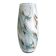 Blown glass vase marbled in white, water green, and with golden inclusions –