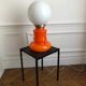 Vintage opaline lamp in orange and white opaline