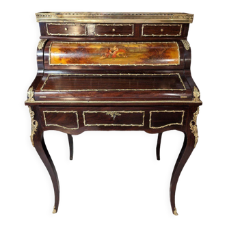 Bureau cylindre style Louis XV en acajou