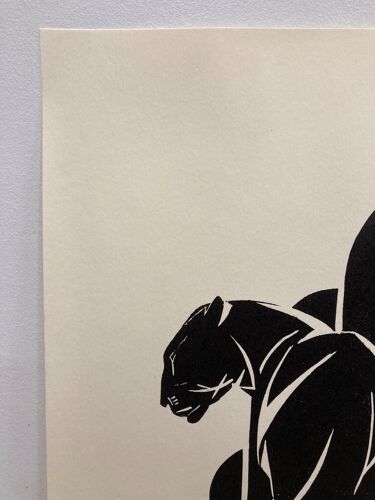 Art deco linocut "panther"