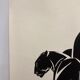Linogravure art déco "panther"