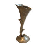 Ancient metal art deco plant-shaped vase