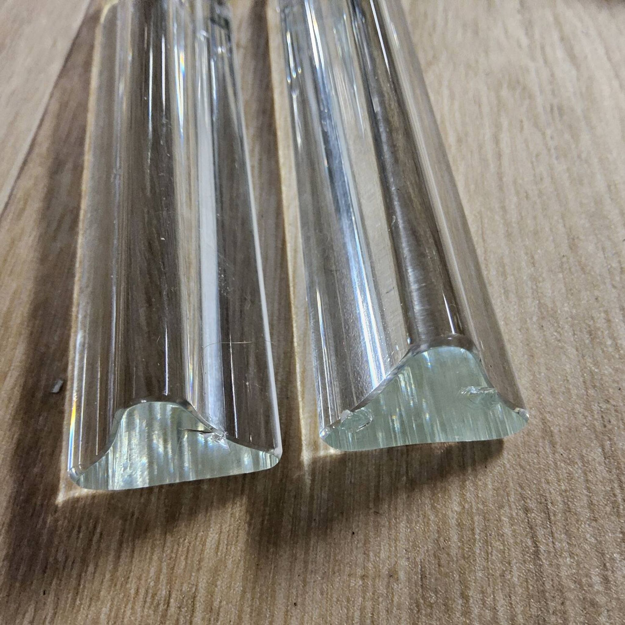 Vintage Italian crystal chandelier Venini Triedi Murano (1960s)