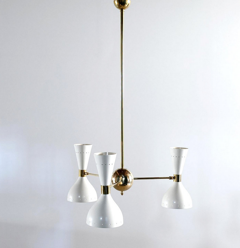 Moonlight chandelier 3 arms white