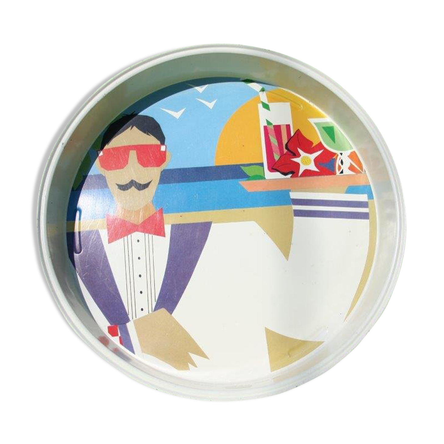 Painted metal plate 60 years