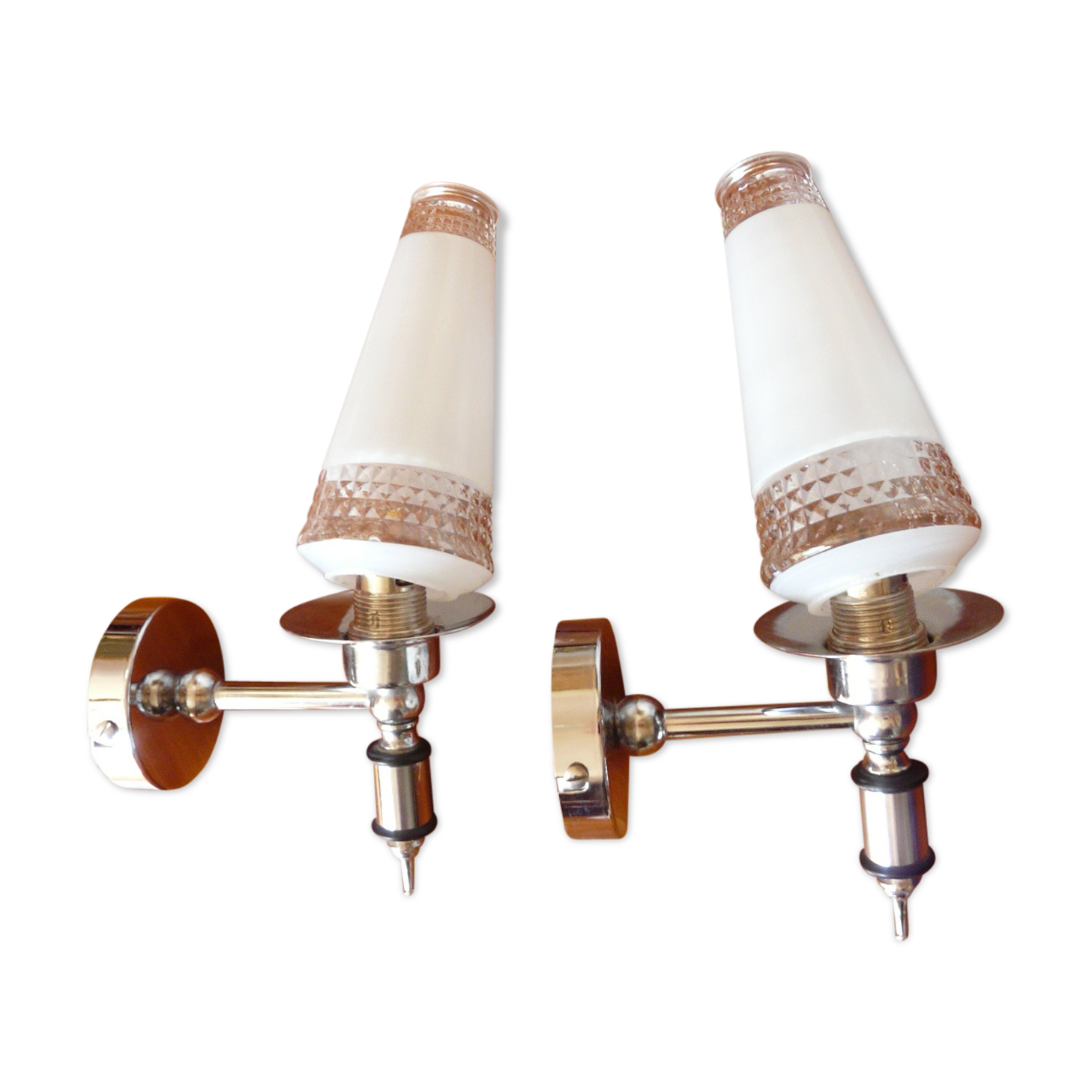 Pair wall light Torchiere circa 60s
