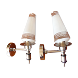 Pair wall light Torchiere circa 60s