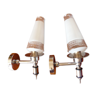 Paire d'appliques torchère circa années 60