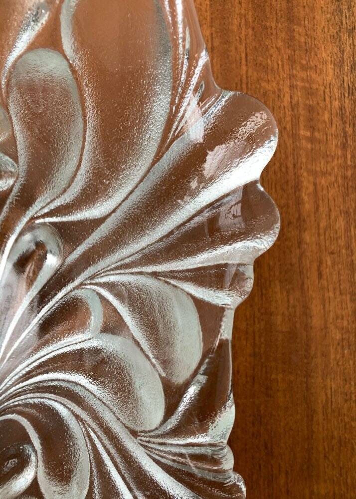 Heavy vintage German floral glass bowl by Walther Glas, 1970s.