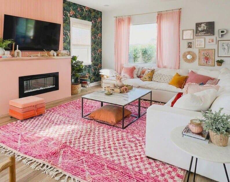 Magnificent pink Berber rug for your traditional space 2/3 m.