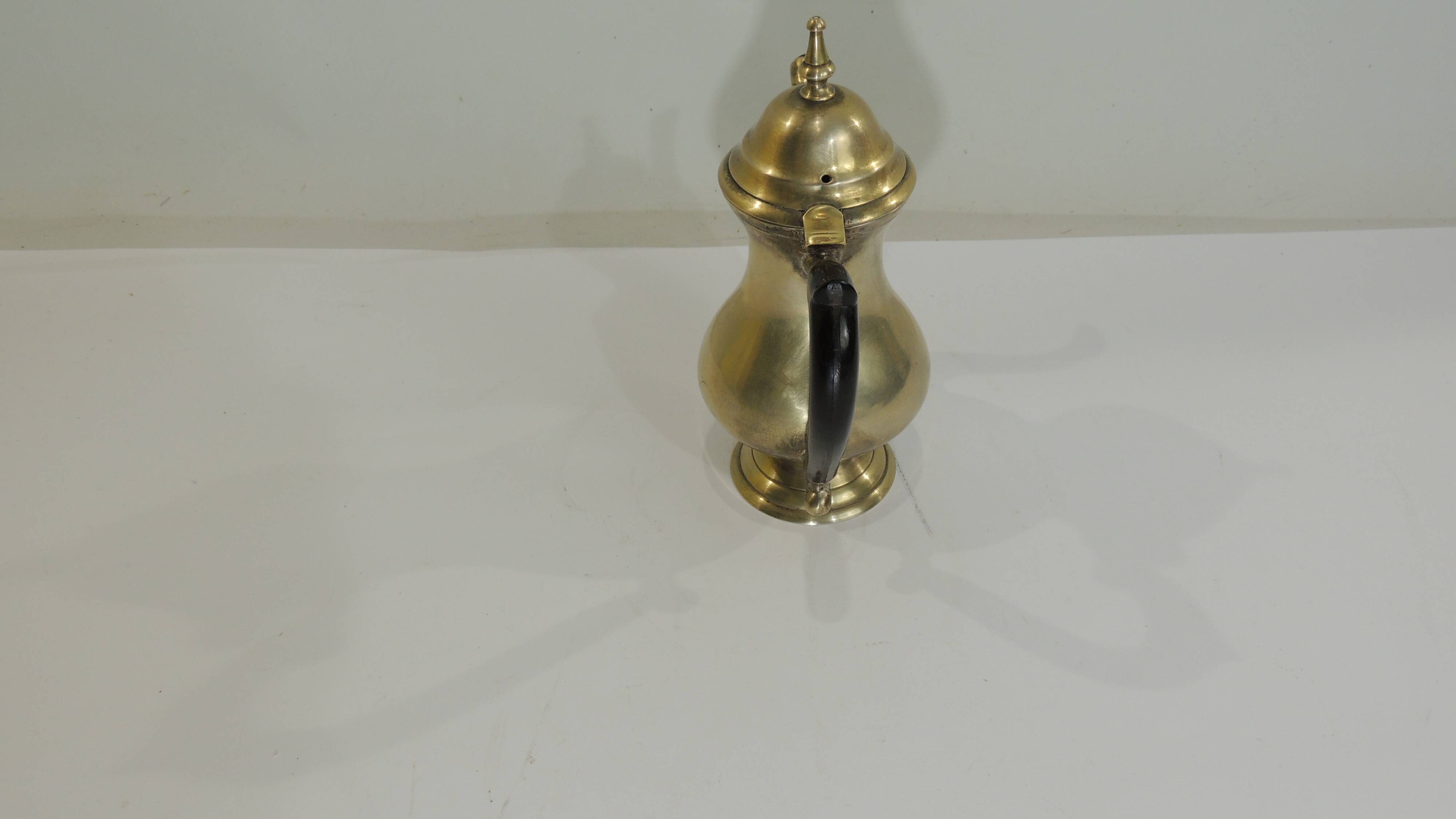 Solid brass teapot, vintage French / 20th century