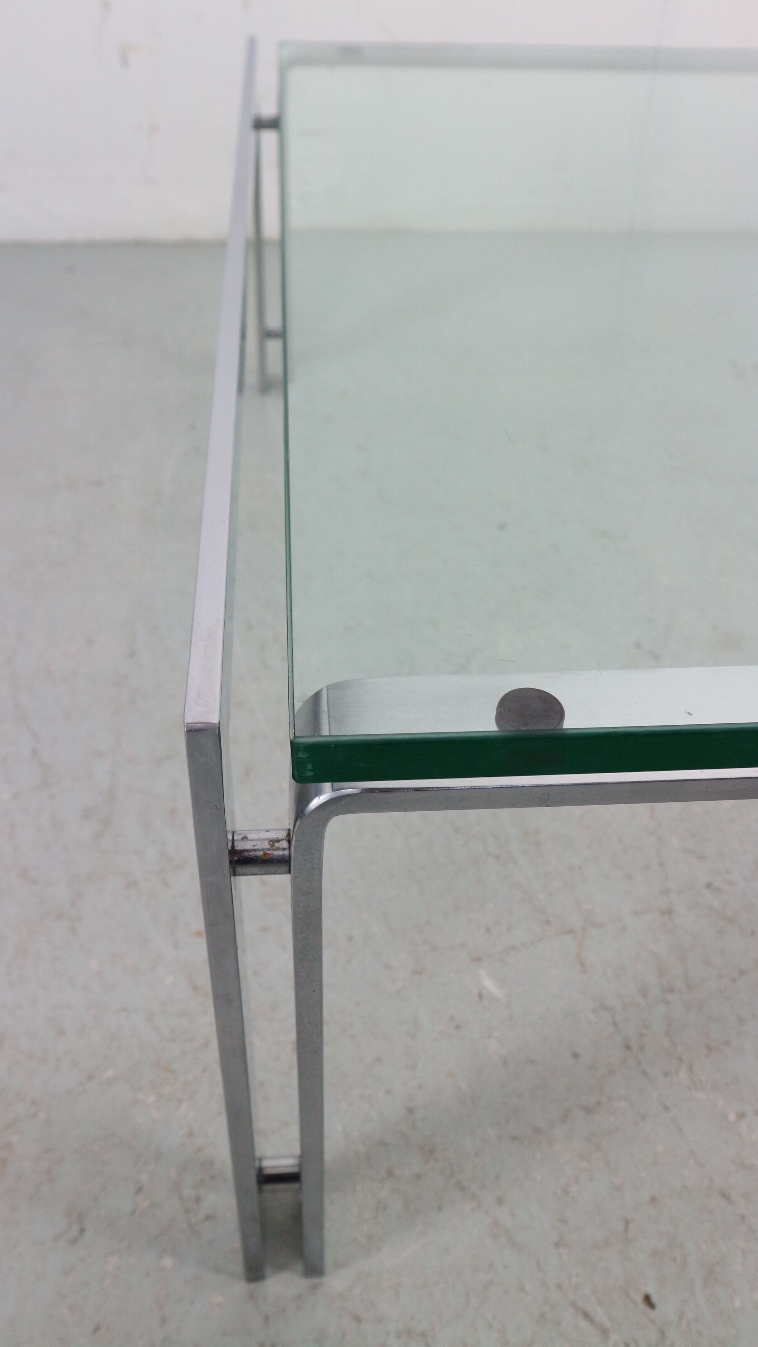 Dutch Metaform Large Steel & Glass Coffee Table by Hank Kwint, 1970