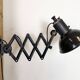 Industrial Black Enamel Scissor Wall Lamp, 1950s