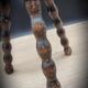 Tripod wood stool with foot balls