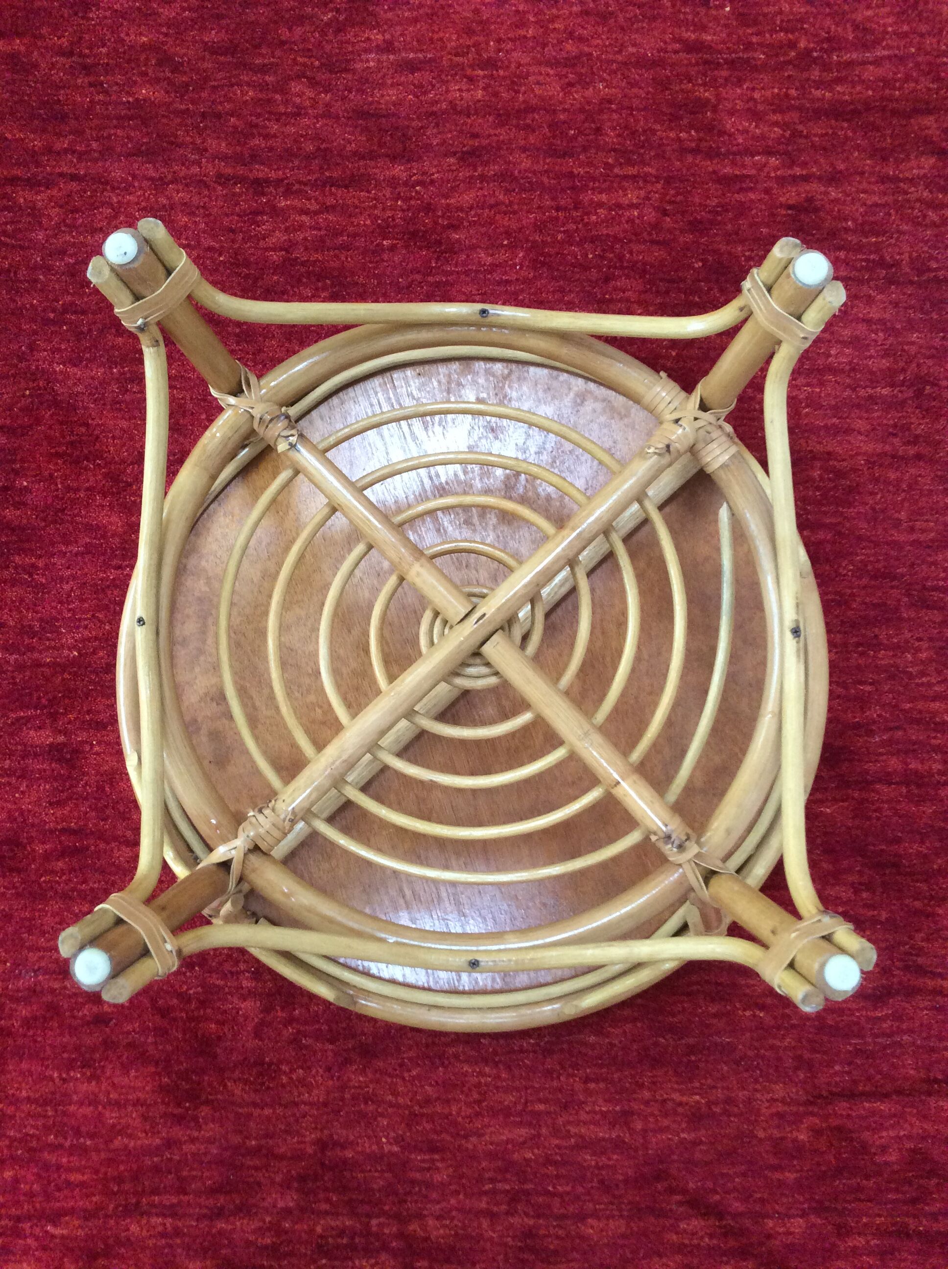 Vintage coffee table in woven rattan