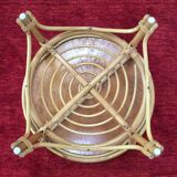 Vintage coffee table in woven rattan