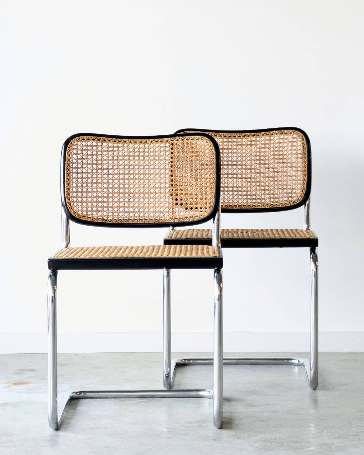 2 vintage Cesca B32 chairs, Gavina edition by Marcel Breuer, 1960.