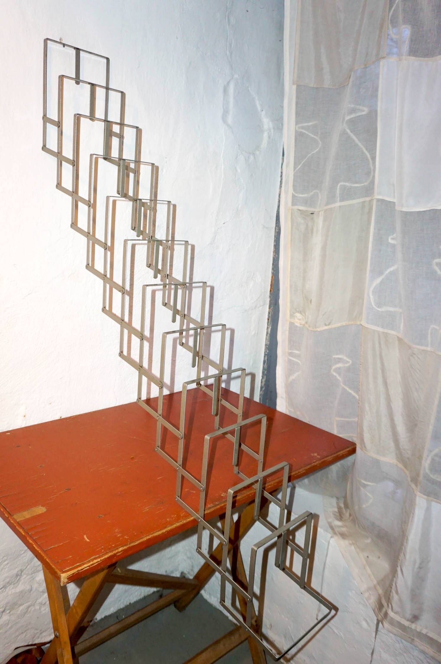 vintage expanding lp rack * mid-century modern metal vinyl storage * accord